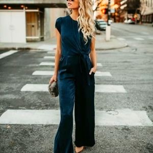 VICI Collection Navy Cano Jumpsuit